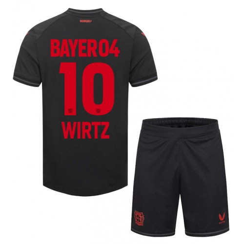 Fotbalové Dres Bayer Leverkusen Florian Wirtz #10 Dětské Domácí 2023-24 Krátký Rukáv (+ trenýrky)